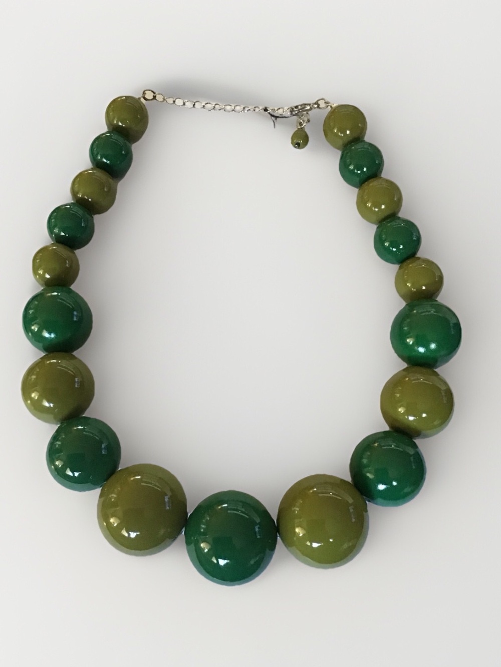 Chucky Acrylic Beads Greens Statement Necklace